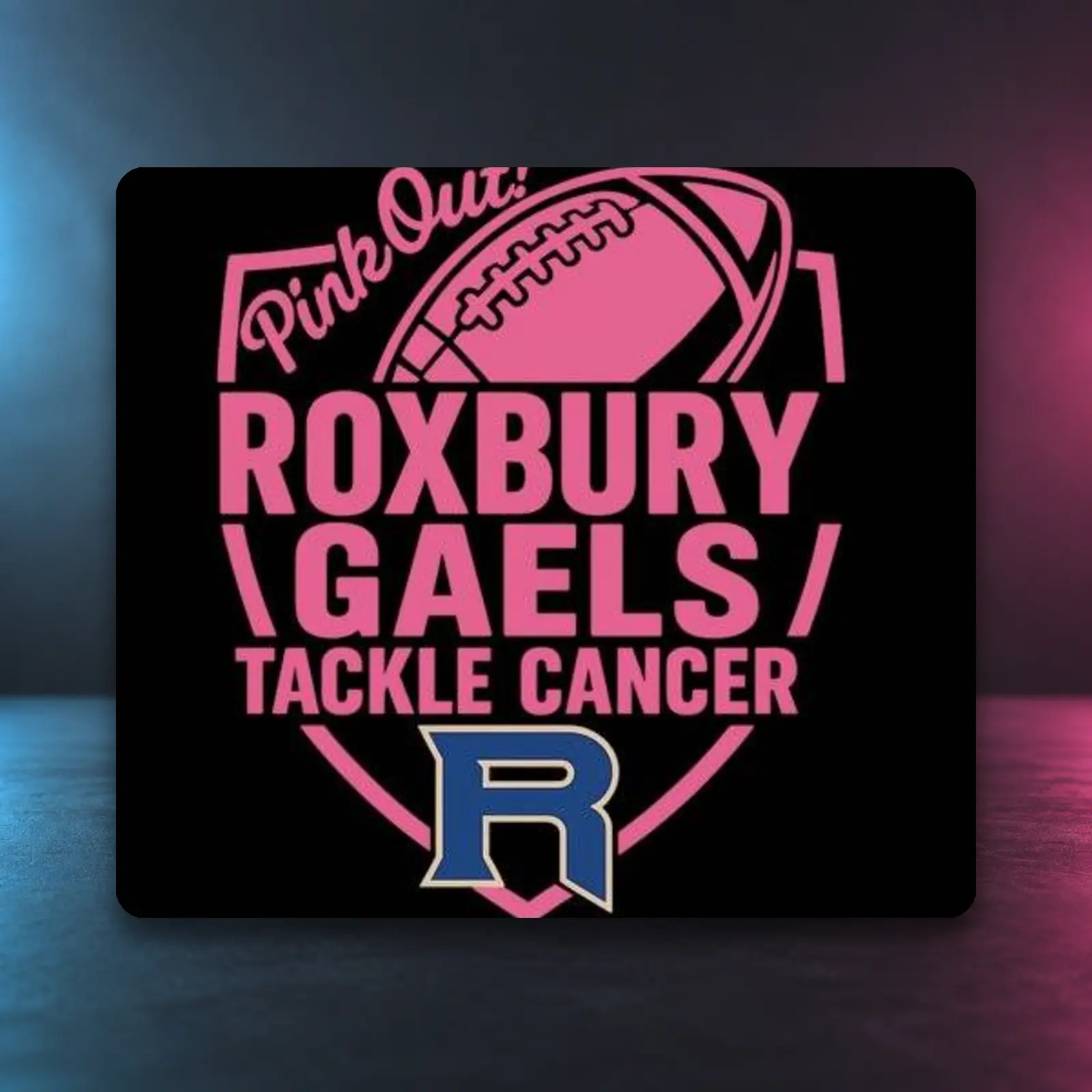 Personalized Roxbury Gaels cancer awareness design